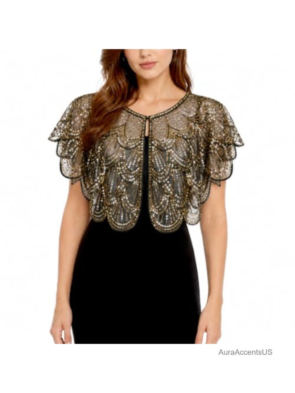 1920s Sequin Evening Cape Shawl Wraps for Women Bridal Party